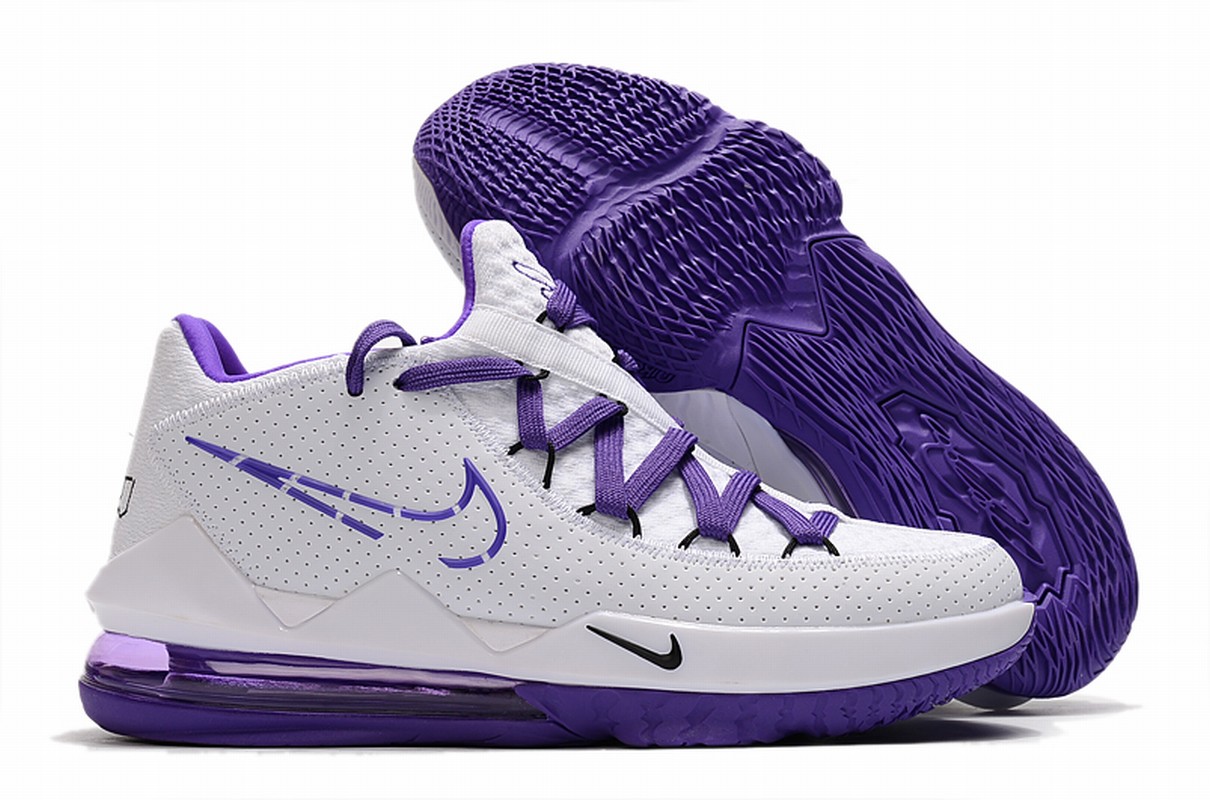 Nike Lebron James 17 Air Cushion Low Shoes White Purple